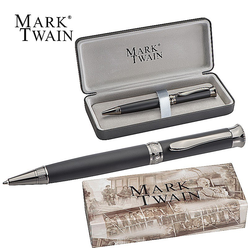 Mark Twain Kugelschreiber aus Metall - Schwarz