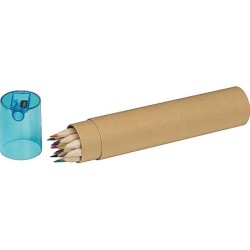 12 Buntstifte in einem Pappköcher - Braun