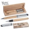 Mark Twain Schreibset aus Holz - Beige