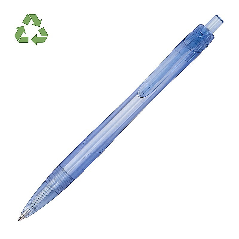Transparenter RPET Kugelschreiber - Hellblau