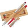 Schreibset aus Bambus - Rot