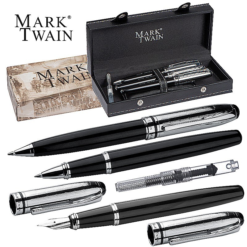 Mark Twain Schreibset - Schwarz