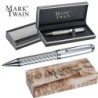 Mark Twain Kugelschreiber aus Metall - Silbergrau