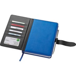 A5 Notizbuch mit Visitenkartenmappe - Blau