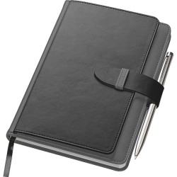A5 Notizbuch mit Visitenkartenmappe - Anthrazit
