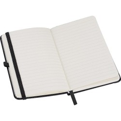 A6 Notizbuch mit Kunstledereinband  - Schwarz