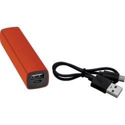 Powerbank 2.200 mAh mit USB Anschluss inkl. Ladekabel - Orange