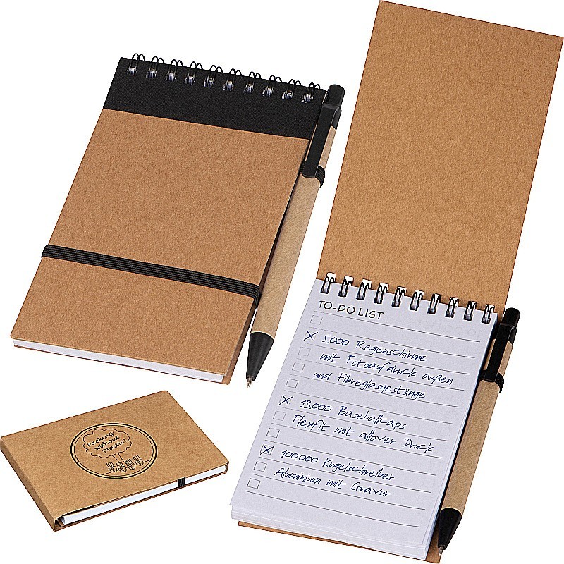 Ringbuch mit Kugelschreiber und "To do Liste" - Schwarz