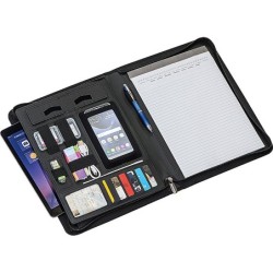 A4 Schreibmappe aus Lederfaserstoff - Schwarz