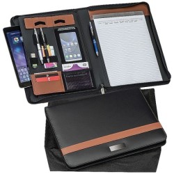 A4 Schreibmappe aus Lederfaserstoff - Braun