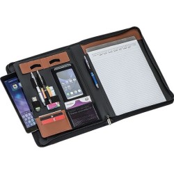 A4 Schreibmappe aus Lederfaserstoff - Braun