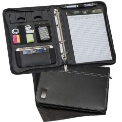 A5 Schreibmappe aus Lederfaserstoff - Schwarz