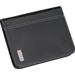 A5 Schreibmappe aus Lederfaserstoff - Schwarz