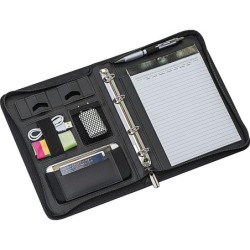 A5 Schreibmappe aus Lederfaserstoff - Schwarz