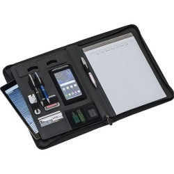 A4 Schreibmappe aus Lederfaserstoff - Schwarz