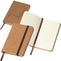A6 Notizbuch mit Korkeinband und linierten Seiten - Beige