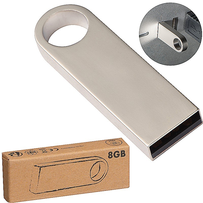 USB-Stick Metall 8GB - Silbergrau