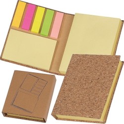 Haftmarker- und Haftnotizbuch mit Korkumschlag - Beige