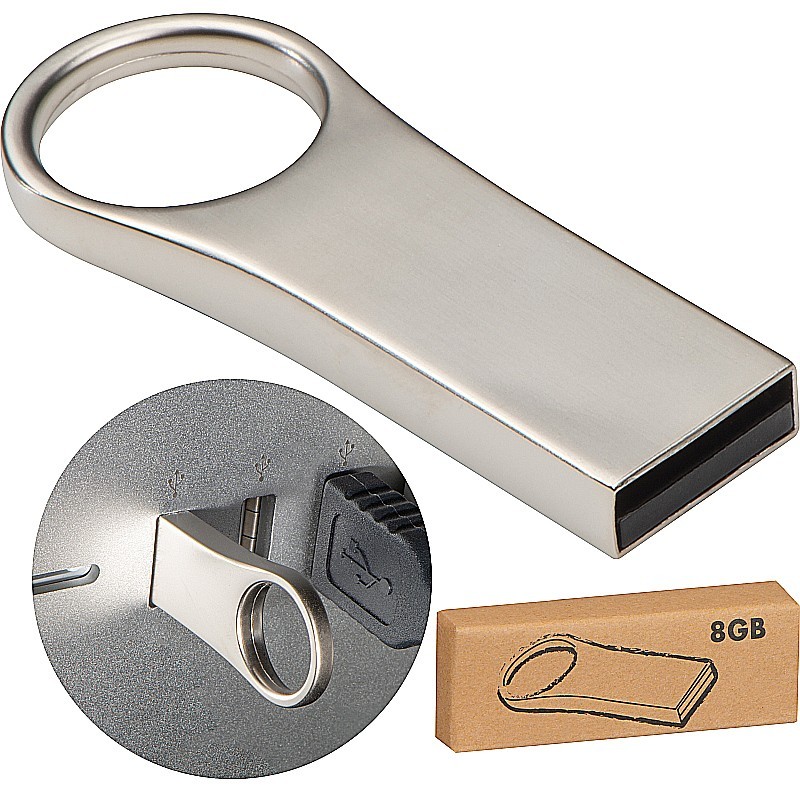 USB Stick aus Metall 8GB  - Silbergrau