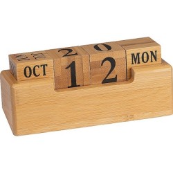 Schreibtischkalender aus Bambus - Beige