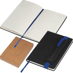 Notizbuch mit farbigen Applikationen - Blau