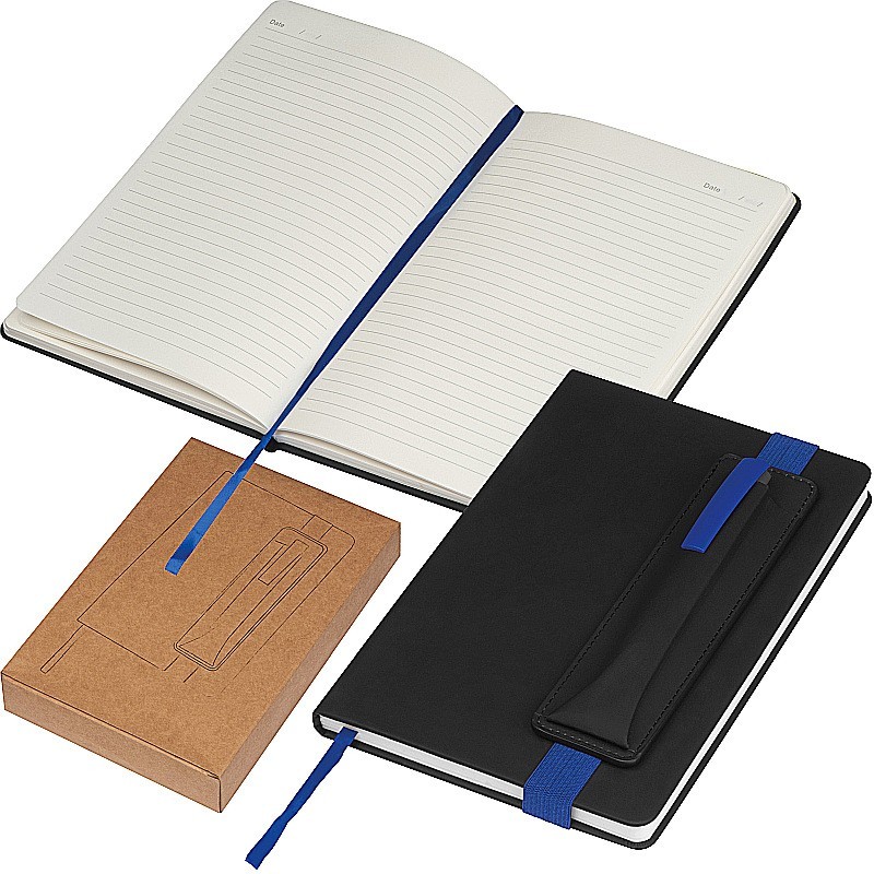 Notizbuch mit farbigen Applikationen - Blau