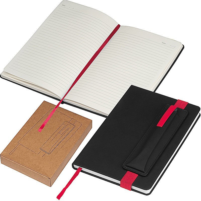 Notizbuch mit farbigen Applikationen - Rot