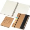 Notizbuch mit Haftnotizen Ringbuch Lineal und Gummiband zum Verschließen - Braun