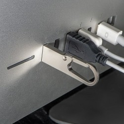 USB Stick metall mit Karabinerhaken 4GB - Silbergrau