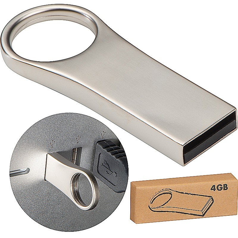 USB Stick aus Metall 4GB - Silbergrau