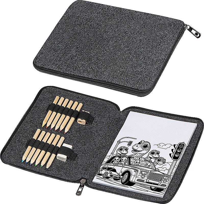 Malset in Filzetui  - Anthrazit