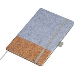 A5 Notizbuch aus Kork und Filz  - Silbergrau