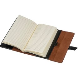 CrisMa Kunstleder Notizbuch A5 mit linierten Seiten  - Schwarz