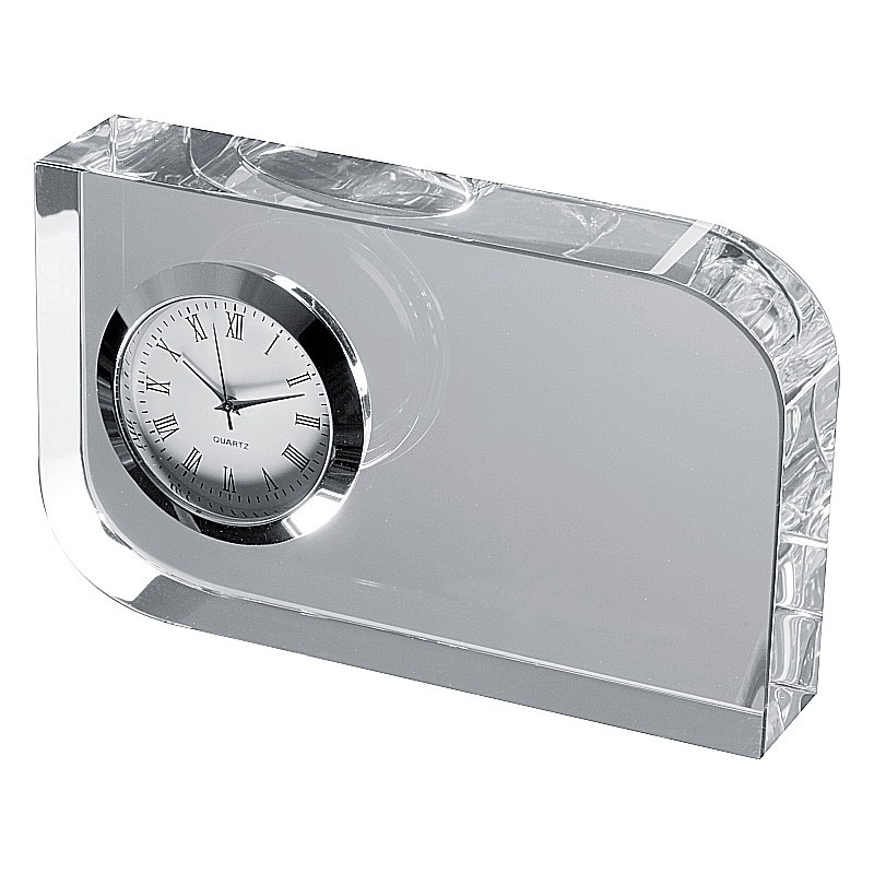 Glasblock mit Uhr - Transparent