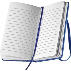 Notizbuch mit Lesebändchen und Gummibandverschluss - Blau