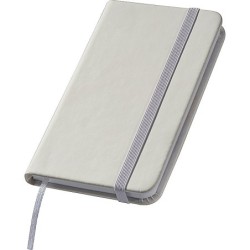 Notizbuch mit Lesebändchen und Gummibandverschluss - Weiß