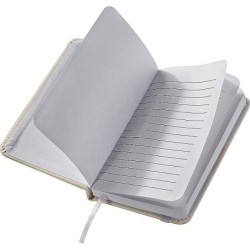 Notizbuch mit Lesebändchen und Gummibandverschluss - Weiß