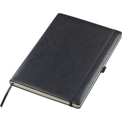 A4 Notizbuch mit Kunstlederumschlag  - Schwarz