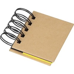 Kleines Ringbuch mit Haftmarkerstreifen und Haftnotizen - Braun