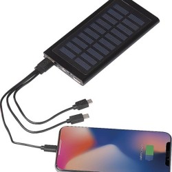 Solar Powerbank aus Metall 8.000mAh - Schwarz