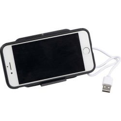 Induktionsladegerät aus Kunststoff mit Handyständer - Schwarz