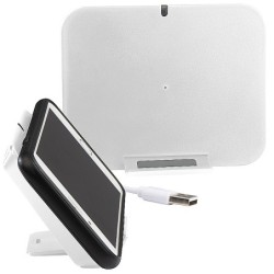 Induktionsladegerät aus Kunststoff mit Handyständer - Weiß