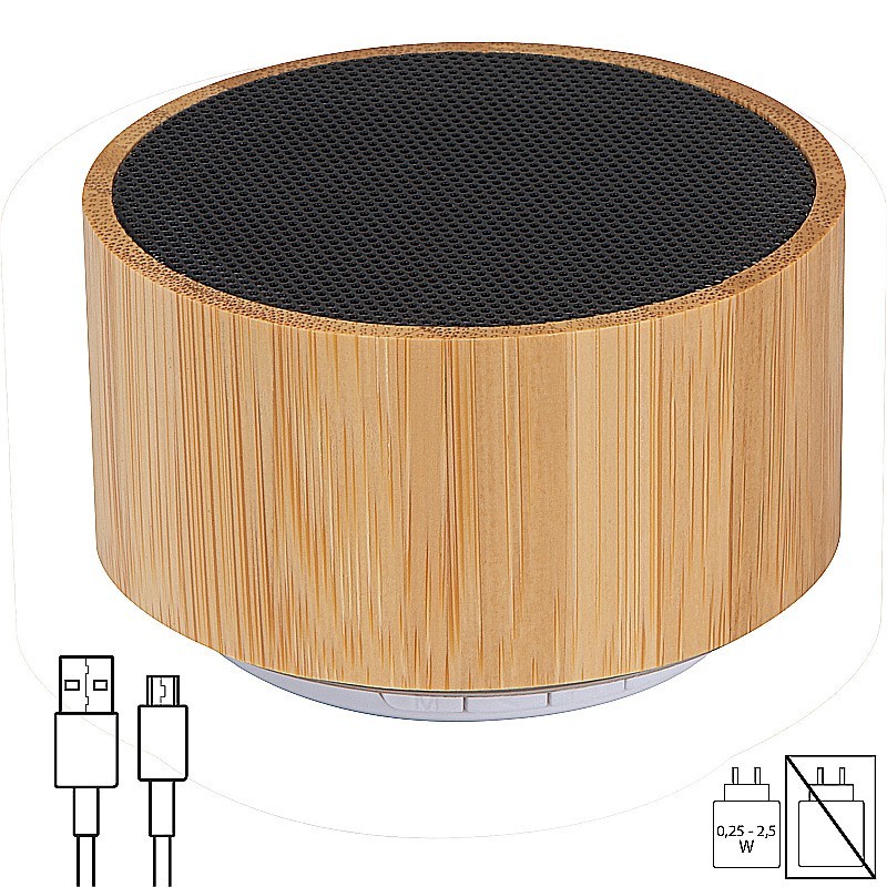 Bluetooth Lautsprecher mit Bambusummantelung - Beige