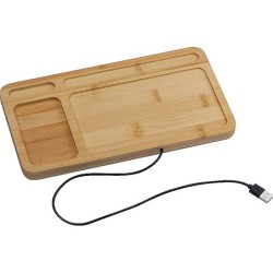 Deskorganizer mit integriertem Wireless Charger  - Beige