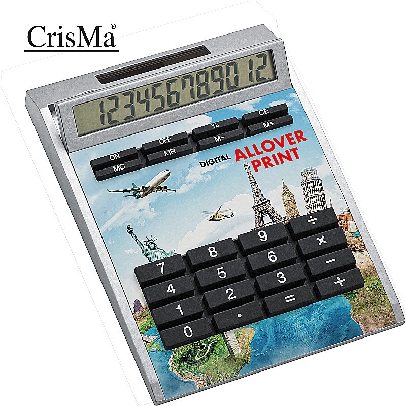 Tischrechner Eigendesign mit 12 Digits aus Kunststoff - Weiß