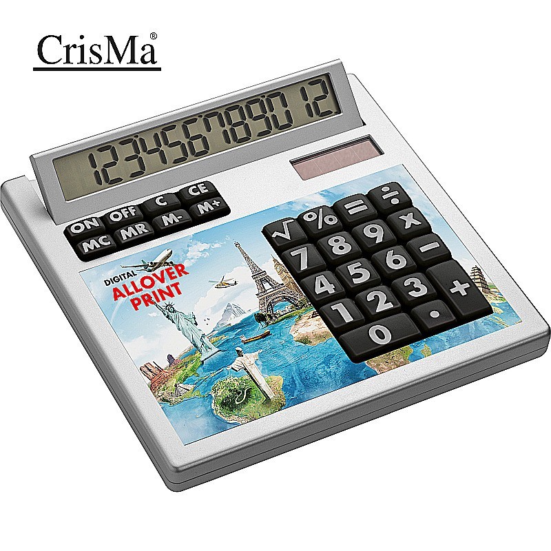 Tischrechner Eigendesign mit 12 Digits aus Kunststoff - Weiß