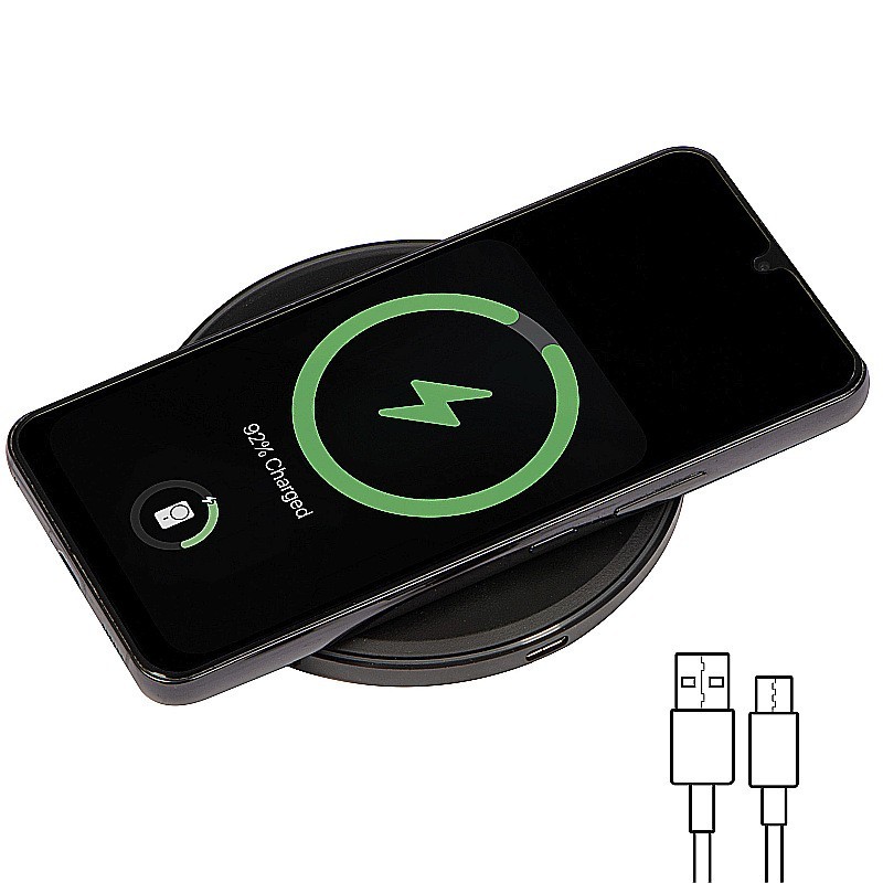 Wireless Charger mit LED Anzeige  - Schwarz