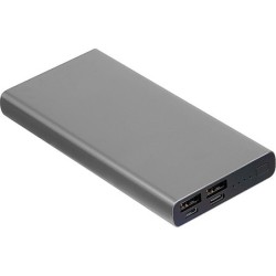 Powerbank aus recyceltem Aluminium 10.000 mAh  - Silbergrau