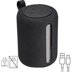 Lautsprecher mit LED Licht, rund - Schwarz