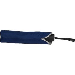 Taschenschirm aus Pongee mit silbernem Innenteil - Dunkelblau